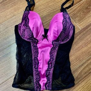 Black and Purple La SENZA Corset Bustier